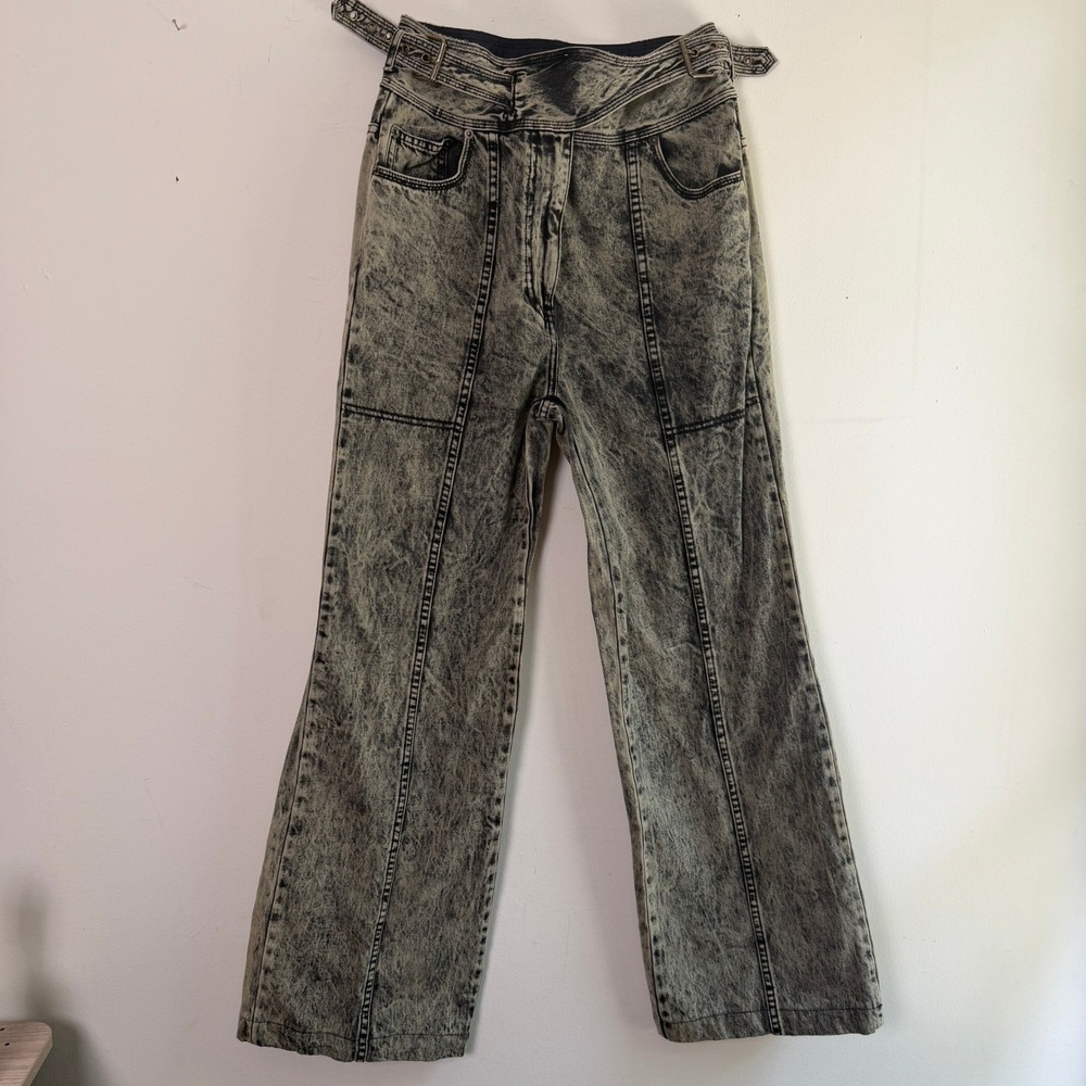 Ulla Johnson Albie Jeans Acid Wash Wide Leg Grey Size 8